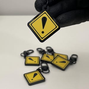 Caution Sign Acrylic Mini Keychain - Japanese Road Sign Accessory Charm