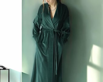 Cotton Velvet Robe / Full Length Dressing Gown / Long Cotton Robe / Long Velvet Robe / 100% Cotton Velour robe / Women’s Extra Long robe