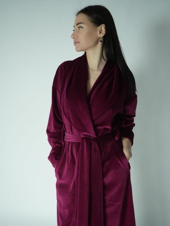 Cotton velvet dressing gown hot sale