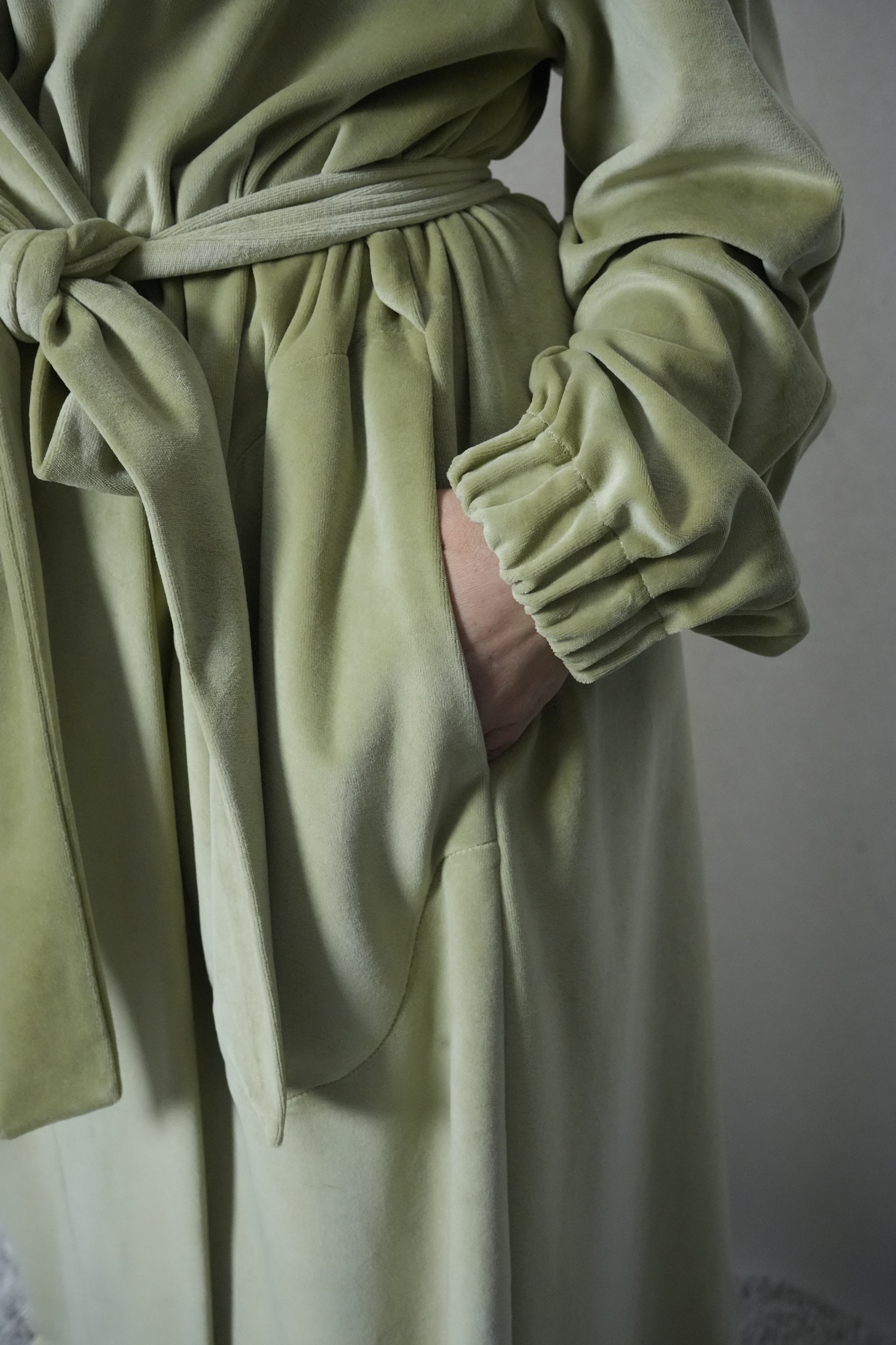 Long Robe Velvet 100% Cotton Velour / Dressing Gown From Organic Cotton ...