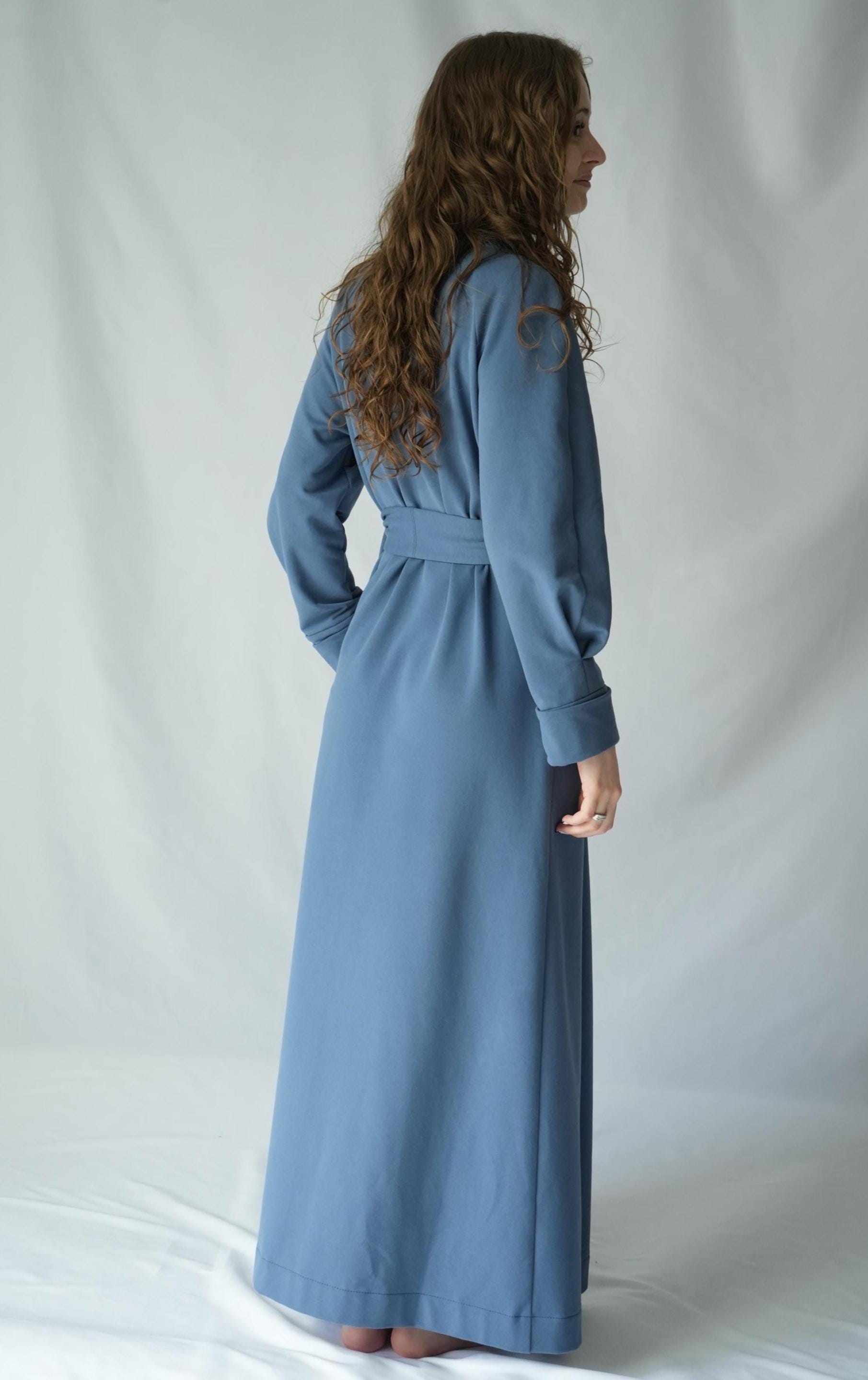 long cotton jersey dressing gown 12 COLORS Organic Robe / Soft Warm Floor Length / Extra Long Robe / Long Cotton Robe Cotton traders