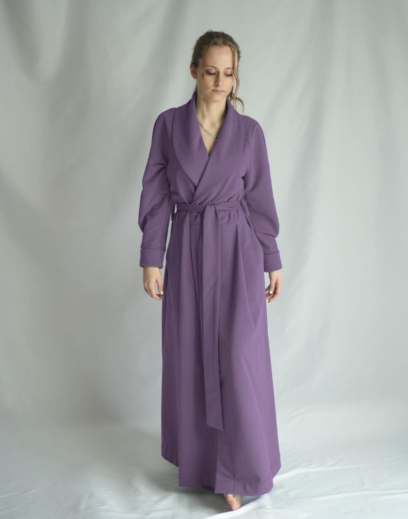 Threadbare Robes Organic Cotton Jersey Long Robe / Soft Warm Floor Length Dressing Gown ...