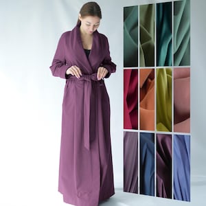 Long Cotton jersey Robe / Women’s warm robe / Soft ORGANIC Cotton / Full length dressing gown / Handmade Extra long robe  / Long Cotton Robe