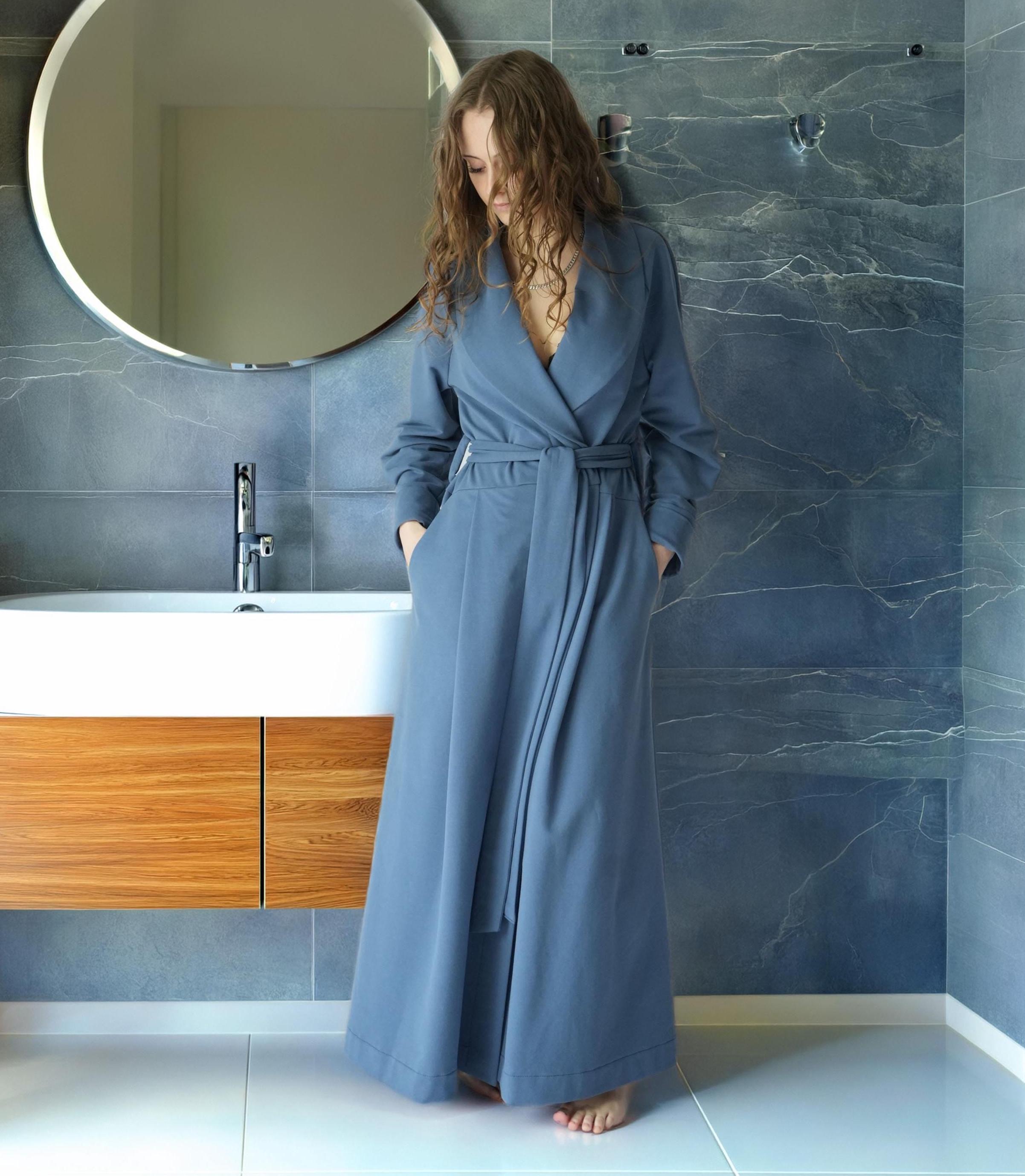 long cotton jersey dressing gown 12 COLORS Organic Robe / Soft Warm Floor Length / Extra long robe / Long Cotton Robe Cotton traders
