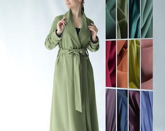 Bata larga de algodón natural / Bata suave y cálida hasta el suelo / Bata larga de jersey de algodón orgánico hecha a mano / Bata cálida para mujer