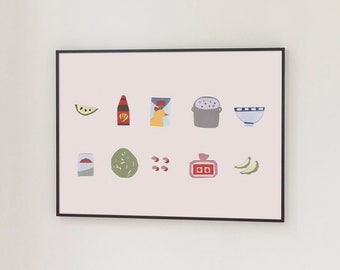 Wintermelon Soup Ingredients Illustrated Digital Art Print Download