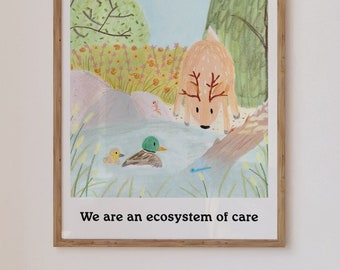 Care and Respect Classroom Poster Digital Art Print Download