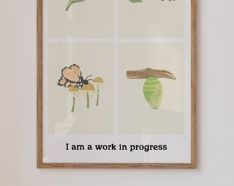 Work in Progress Emotional Literacy Classroom Poster Digital Art Print Download