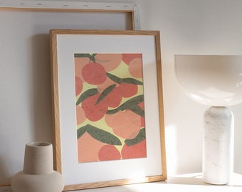 Peach Pattern Illustrated Digital Art Print Download