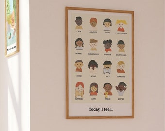 Today I Feel Emotional Literacy Classroom Poster Digital Art Print Download