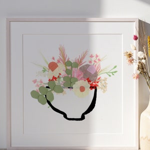 Birthday Flowers Illustrated Digital Art Print Download