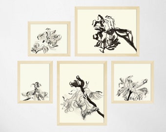 Beauty in Death Illustrated Wilting Tulips/ Flowers Sketch Series Digital Art Print Download