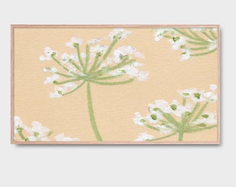 Oil Pastel Floral Frame TV Artwork Digital Download