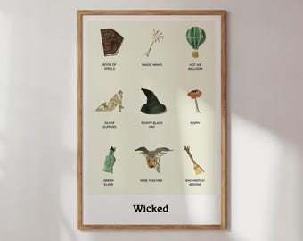 Wicked The Musical and Movie- Classroom Nursery Poster Digital Art Print Download