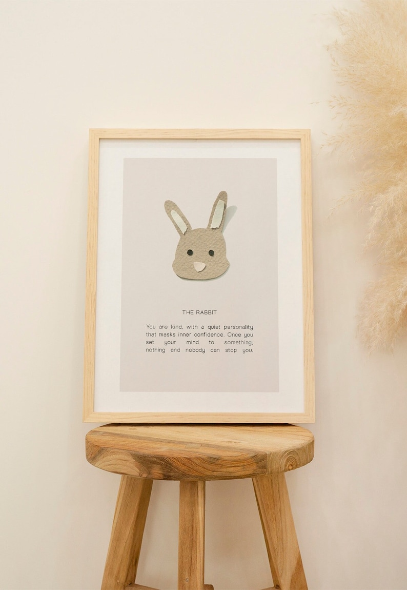 Rabbit Chinese Zodiac Print - Etsy