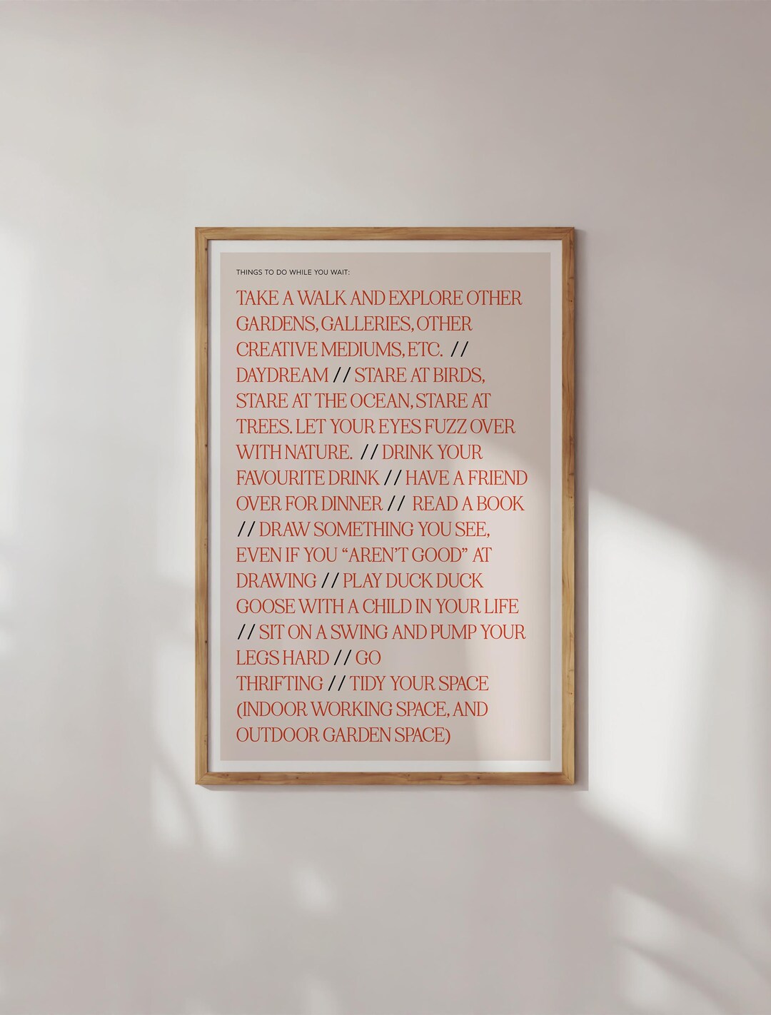 While You Wait Poster Digital Art Print Download - Etsy