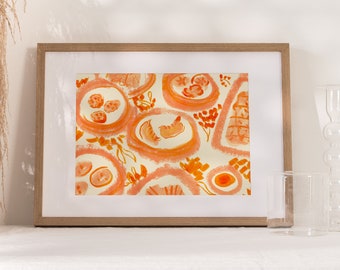 Dim Sum Dumplings Illustrated Digital Art Print Download