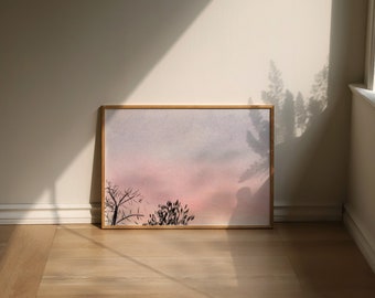 Cotton Candy Skies Illustrated Digital Art Print Download