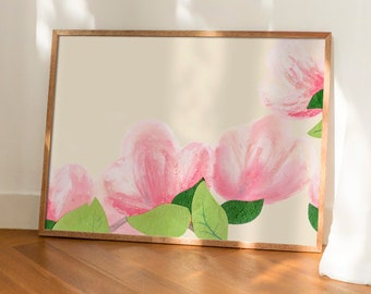 Magnolia Buds Illustrated Digital Art Print Download