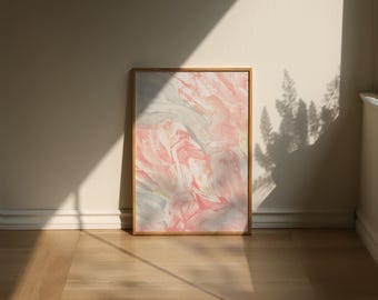 Spring Abstract Floral Oil Painting Print with Loose Brush Strokes Digital Art Print Download