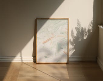 Winter Abstract Floral Oil Painting Print with Loose Brush Strokes Digital Art Print Download