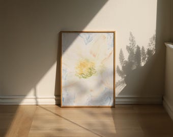 Summer Abstract Floral Oil Painting Print with Loose Brush Strokes Digital Art Print Download