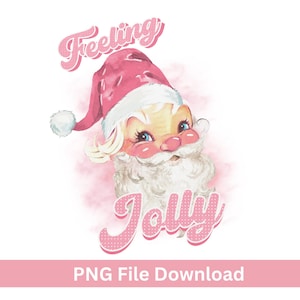 Pink Santa PNG, Vintage Digital Clipart, Pink Santa Sublimation Design, Santa Clip art, Christmas Clipart, PNG