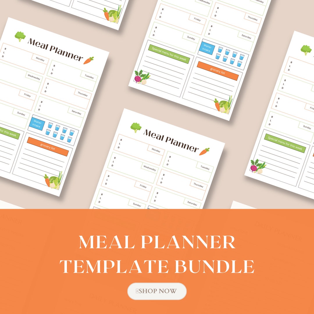 Meal Planner Printable Digital Meal Planner Weekly Meal Etsy meal-planner-printable-digital-meal-planner-weekly-meal-etsy