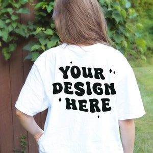 Comfort Colors C1717 Mockup White | Tshirt Mockup | Comfort Colors Mockup | Trendy Mockup | Retro Mockup | Oversized Mockup | Back of Shirt