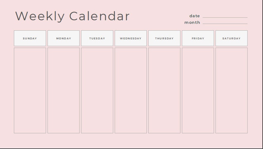Digital Weekly Calendar Download Etsy Digital Weekly Calendar Download Etsy