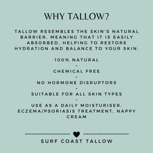 Tallow Organic Skin Balm with Organic Raw Cacao Butter / Grass fed / Natural / Australian / Eczema / Psoriasis 30mL Mini Travel Size image 4