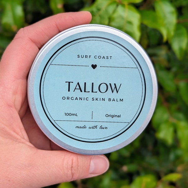 Tallow Organic Skin Balm Original Unscented/ Grass fed / Natural / Australian / Eczema / Psoriasis 50mL