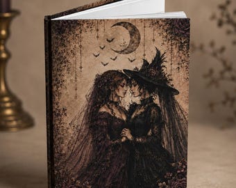 Gothic Witches Moonlit Romance Journal I Victorian Romance Notebook | 5x8 Matte Hardcover Journal Lined Pages