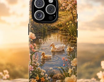 Duck Pond Phone Case - Tough Dual Layer Protective Phone Case for iPhone, Galaxy and Pixel