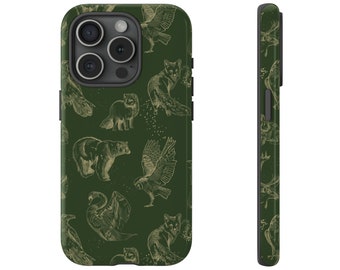 Forest Animals iPhone Case I Wilderness Phone Case I Mystical Forest iPhone Cover I Tough Case for iPhone 15 - 11 Pro Max Plus