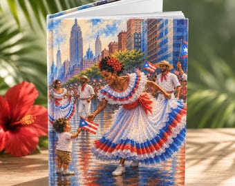 Puerto Rican Day Parade Journal I Nuyorican Pride Notebook I  puertorriqueño Hardcover Journal | 5x8 Matte Hardcover Journal Lined Pages