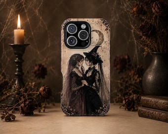 Gothic Witches MagSafe Case I Moonlit Victorian Romance MagSafe Case I MagSafe Compatible Dual Layer Protective Phone Case