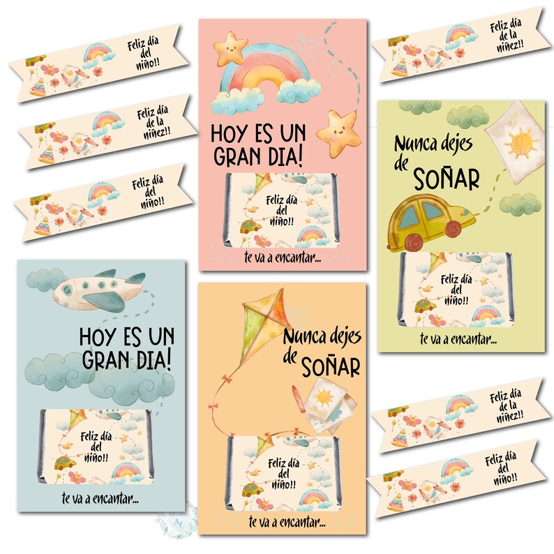 Children's Day Printable Kit With Chocolate Cards - Etsy