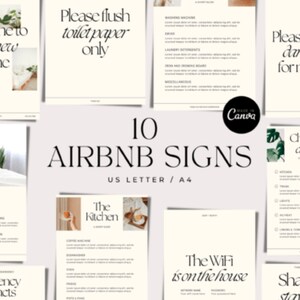 EDITABLE AIRBNB SIGNS Canva Template