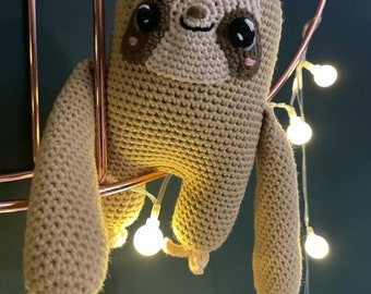 Gehaakte luiaard handgemaakte amigurumi zacht speelgoed knuffeldier babymeisje cadeau