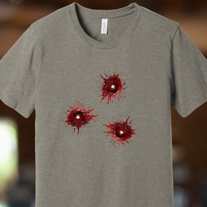 Heart Shot Bullet Hole Gamer Halloween Gangster' Men's T-Shirt