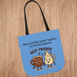 Tote Bag Canvas, Funny Christian What God Has Joined Together, Christian Tote, Religious Tote, Bible Quote Bag, Inspirational Tote,