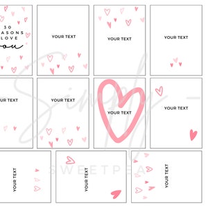 Motivos pelos quais te amo Modelo - Totalmente personalizável -