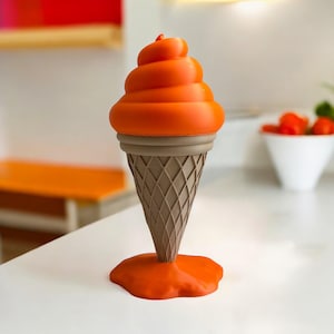 Orange Colored Ice-cream, Cream Icecream, icecream decor, home decor, 3d printed decor, icecream art, table decor, bedroom decor, kitchen de