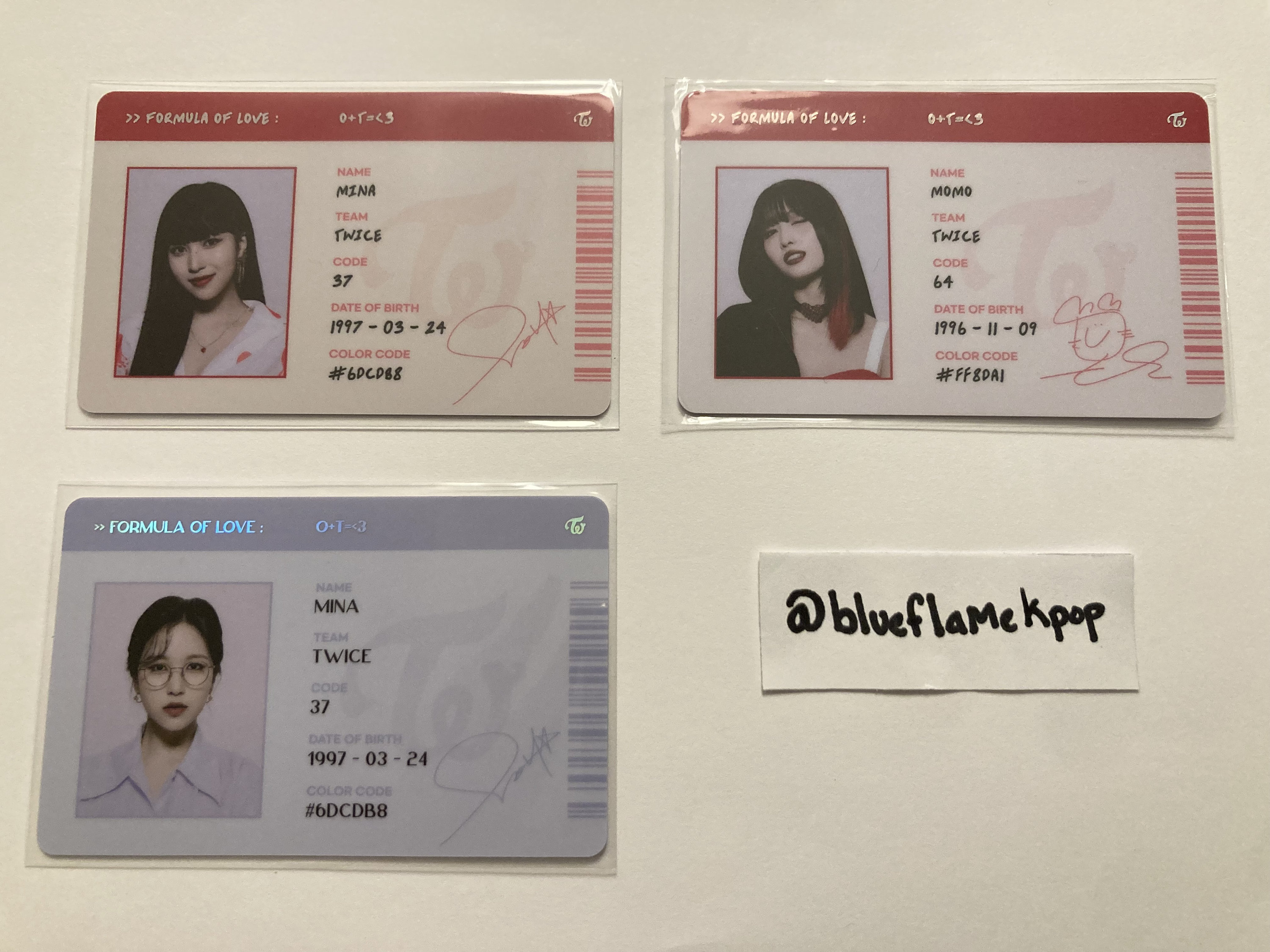 Official Twice Formula of Love Mina and Momo ID Cards - Etsy