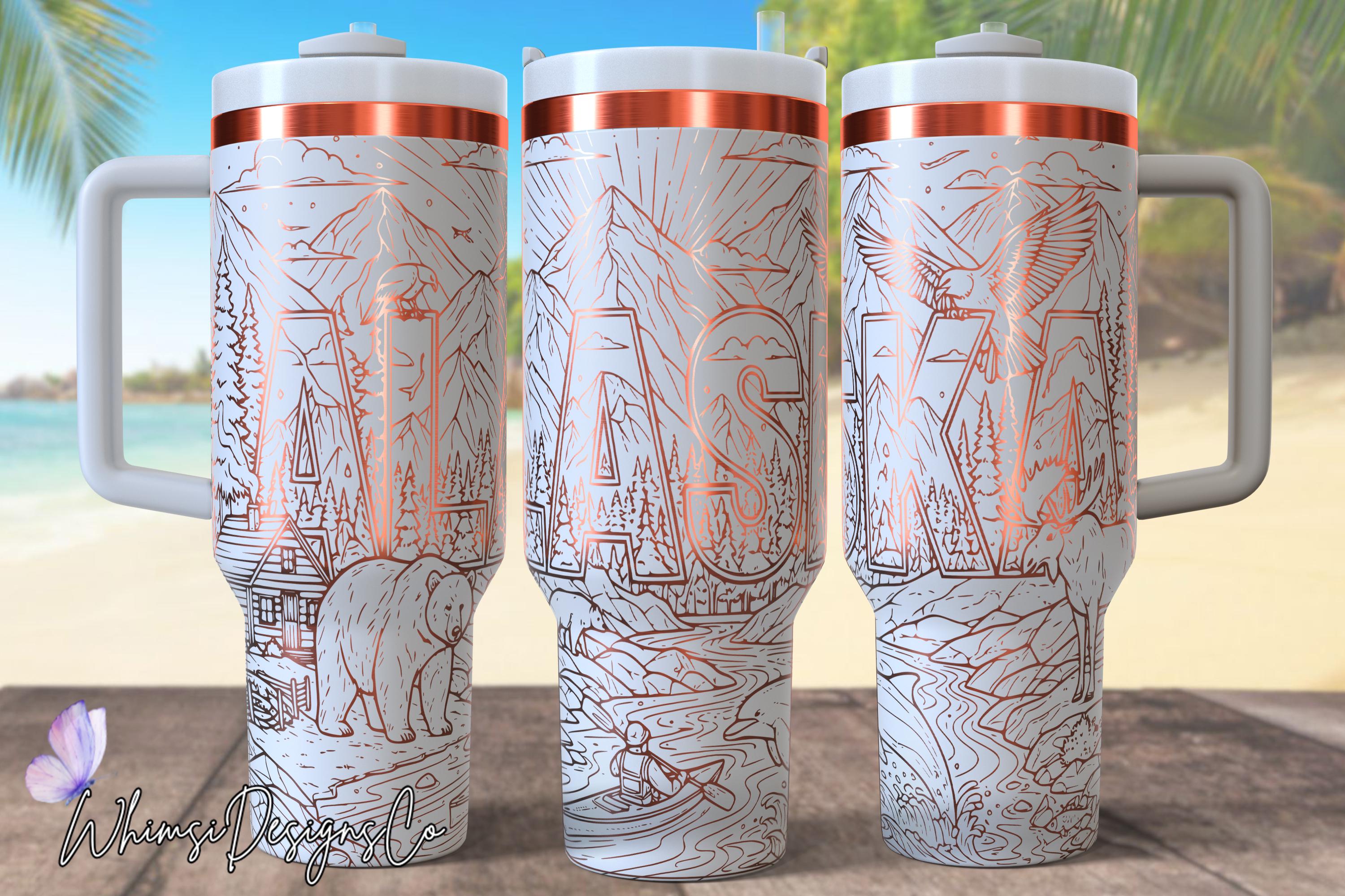 Alaska Laser Engrave 40oz Tumbler SVG, 40 Oz Quencher Alaskan