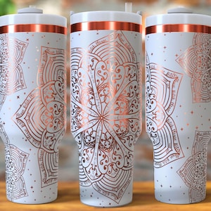 Swear Word Mandala Laser Engrave 40oz Tumbler, Laser Engraving SVG, 40 oz Quencher Beautiful Mandala Star Hidden Cuss Words Tumbler Wrap PNG