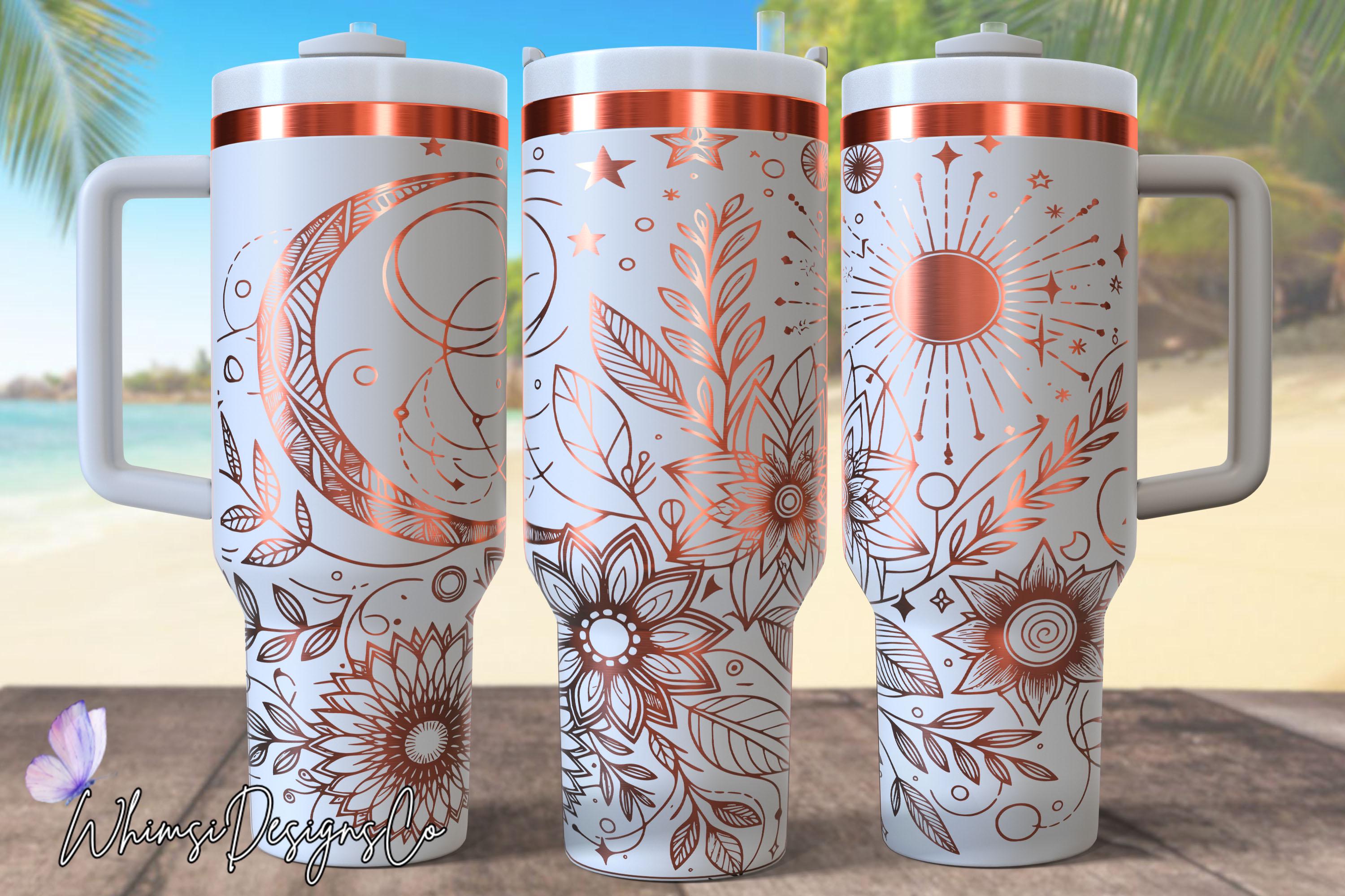 Boho Minimalist 40oz Tumbler Laser Engrave File, 40 Oz Quencher