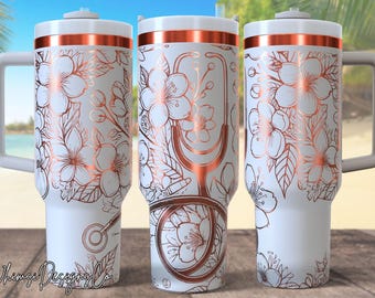 Vaso de 40 oz con grabado láser &quot;Nurse Life&quot;, SVG con grabado láser, vaso de 40 oz con estetoscopio para enfermera, médico, enfermera registrada, auxiliar de enfermería certificada, enfermera practicante, asistente médico, enfermera practicante, enfermera practicante, enfermera practicante, enfermera practicante PNG
