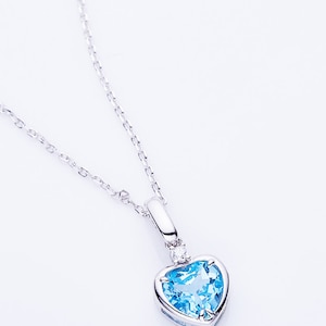 Topaz Heart Pendant Necklace - Etsy